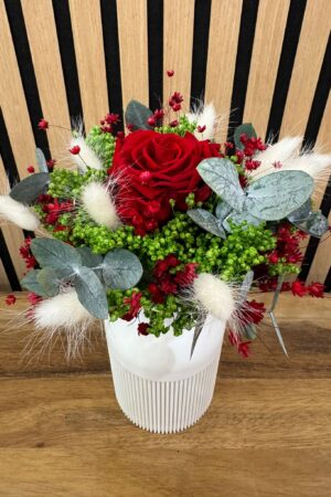 Jarrón cilíndrico con Rosa- Pequeño